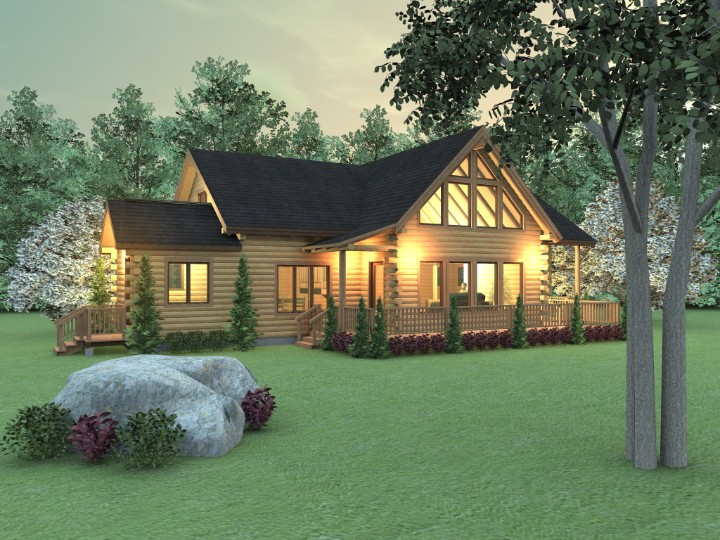 MIDDLETON (03W0031) Real Log Homes rendering