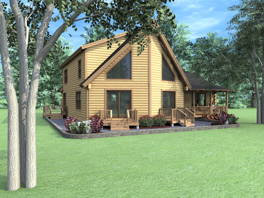 THE DAWSON (03W0029) Real Log Homes rendering