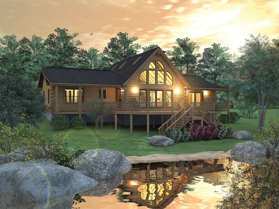 RICHMOND (03W0008) Real Log Homes rendering