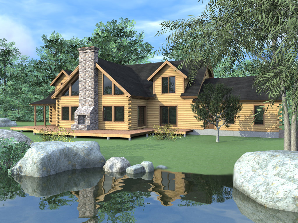 THE STONINGTON (03W0033) Real Log Homes rendering